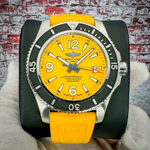 Breitling Other - Breitling Superocean Yellow Dial 44mm - A17367 - FULL SET